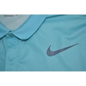 Nike Golf  Polo Dri-fit  Men's M Blue / White Snap Button 833157-432 Modern Fit
